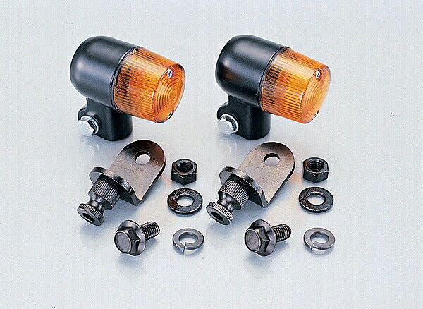 フロントウインカーセット 丸ミニタイプ (ブラック/オレンジ) APE