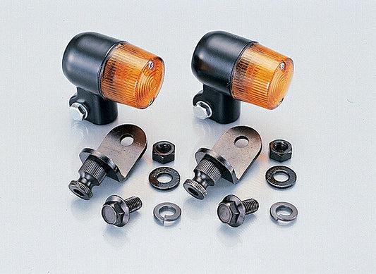 フロントウインカーセット 丸ミニタイプ (ブラック/オレンジ) APE