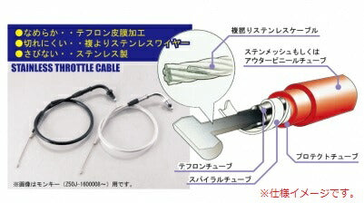スロットルケーブル レッド ミッション車 VMφ26/PWKφ28用