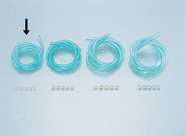 スーパーフュエルホースセット グリーン (内径φ3 X クリップφ6 X 1m)