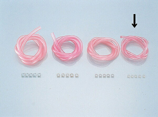 スーパーフュエルホースセット ピンク (内径φ3 X クリップφ6 X 1m)