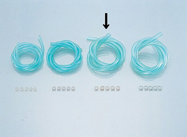 スーパーフュエルホースセット グリーン (内径φ5 X クリップφ8 X 1m)