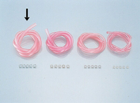 スーパーフュエルホースセット ピンク (内径φ8 X クリップφ12 X 1m)