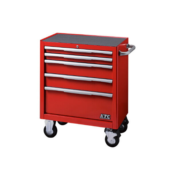 ローラーキャビネット (5段5引出) レッド