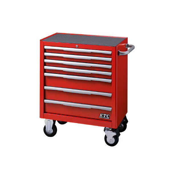 ローラーキャビネット (7段7引出) レッド