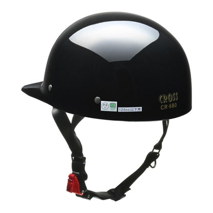 CROSS(クロス) CR-680 ハーフ ヘルメット ブラック フリーサイズ(57～60cm未満)