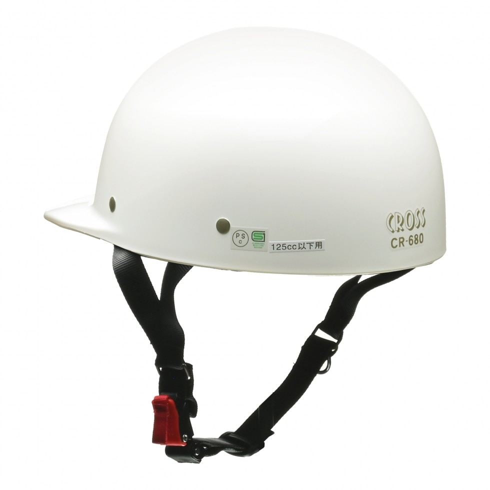 CROSS CR-680 Half Helmet White Free Size (under 57-60cm)