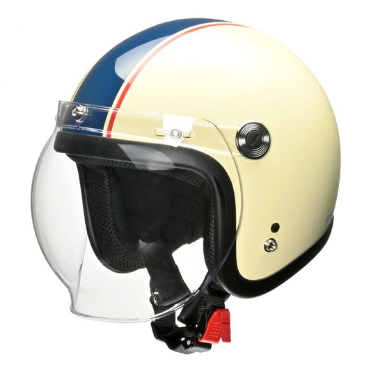 BARTON BC-10 Jet Helmet Ivory/Navy Free Size (under 57-60cm)