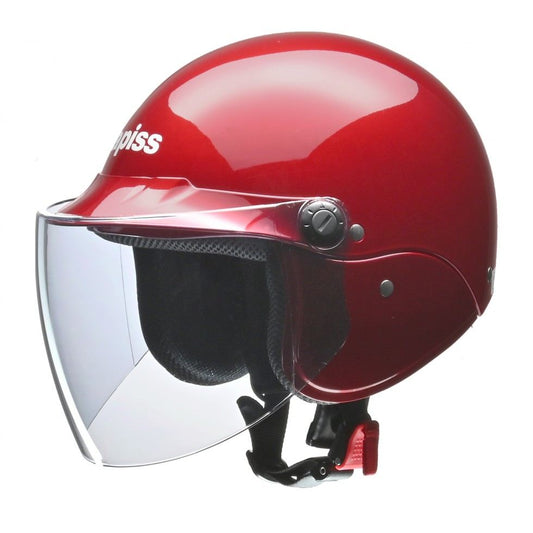 apiss AP-603 Semi-Jet Helmet Candy Red Free Size (Under 57-60cm)
