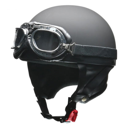 CROSS(クロス) CR-750 ハーフ ヘルメット マットブラック フリーサイズ(57～60cm未満)