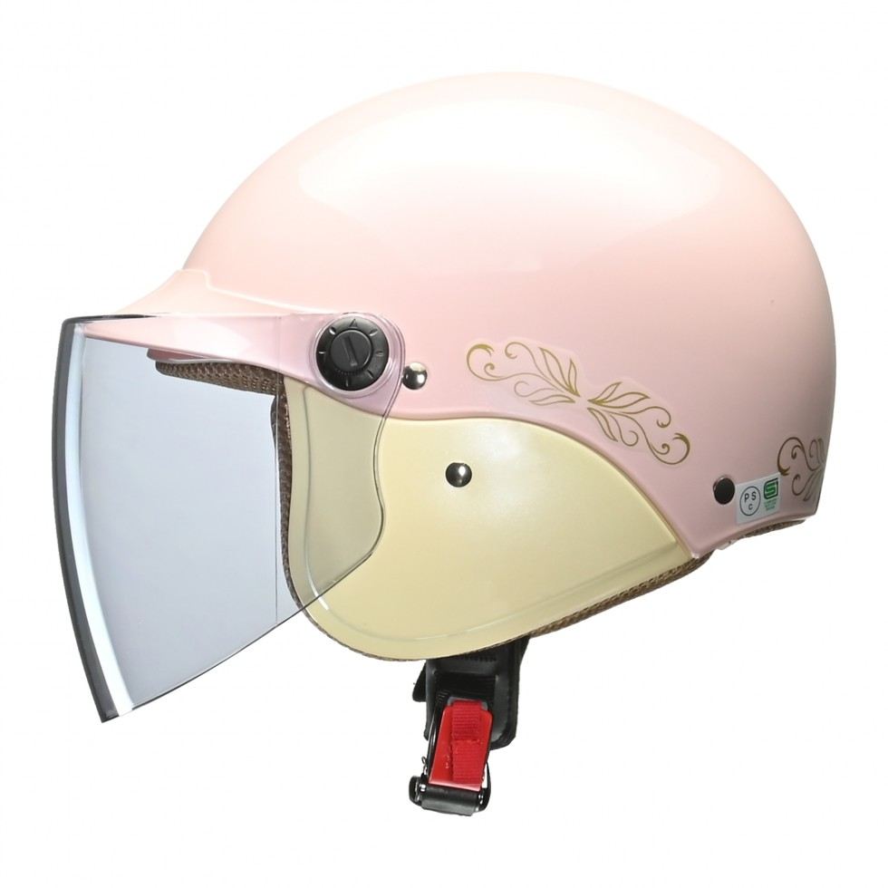 Street Alice QJ-3 Semi-Jet Helmet Pearl Pink Free Size (less than 57-60cm)