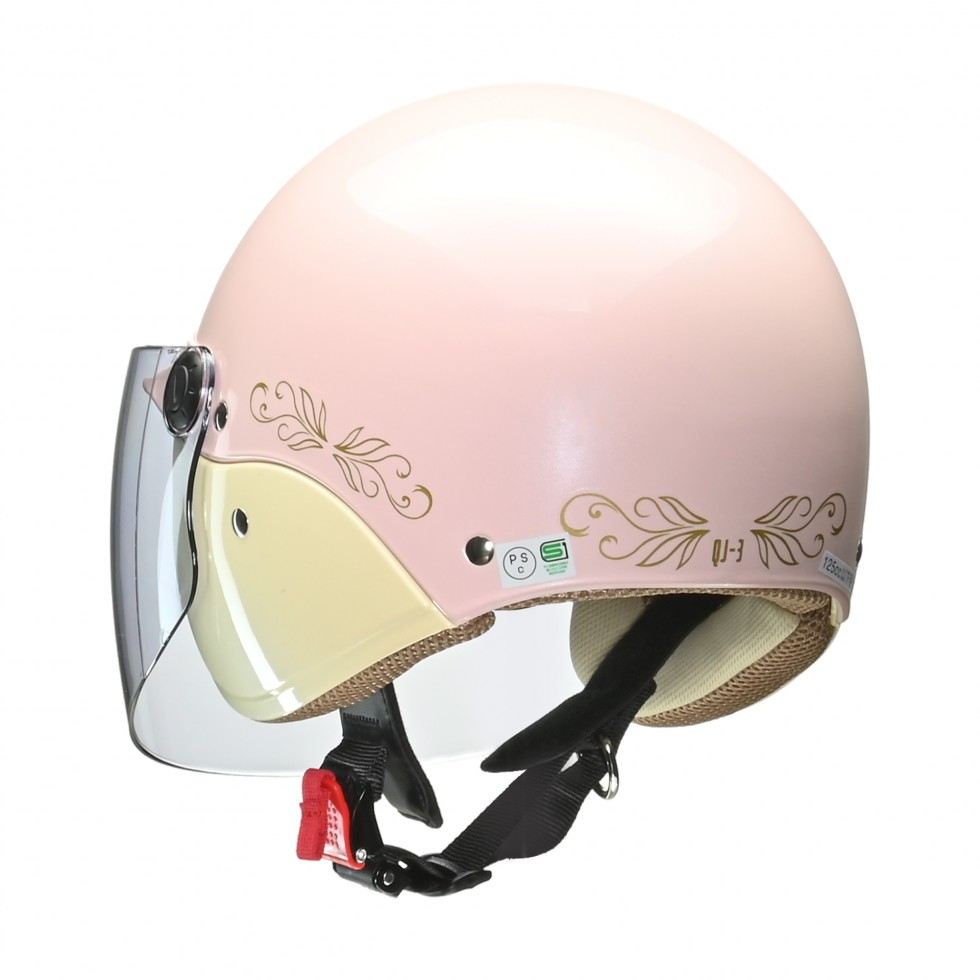 Street Alice QJ-3 Semi-Jet Helmet Pearl Pink Free Size (less than 57-60cm)