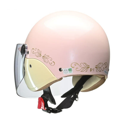 Street Alice QJ-3 Semi-Jet Helmet Pearl Pink Free Size (less than 57-60cm)