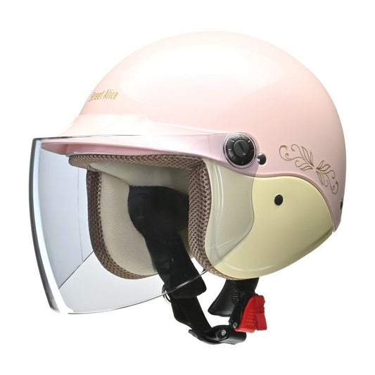 Street Alice QJ-3 Semi-Jet Helmet Pearl Pink Free Size (less than 57-60cm)