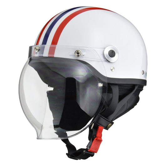 CROSS CR-760 Half Helmet White/Red/Blue Free Size (under 57-60cm)