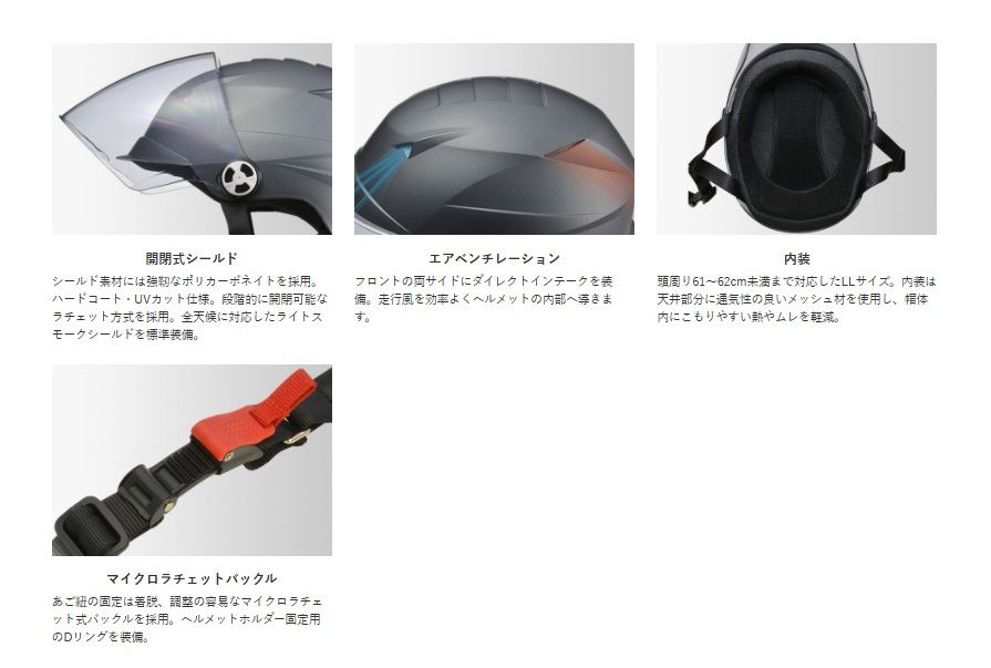 SERIO RE-41 Half Helmet Matte Black LL (61-62cm未満)