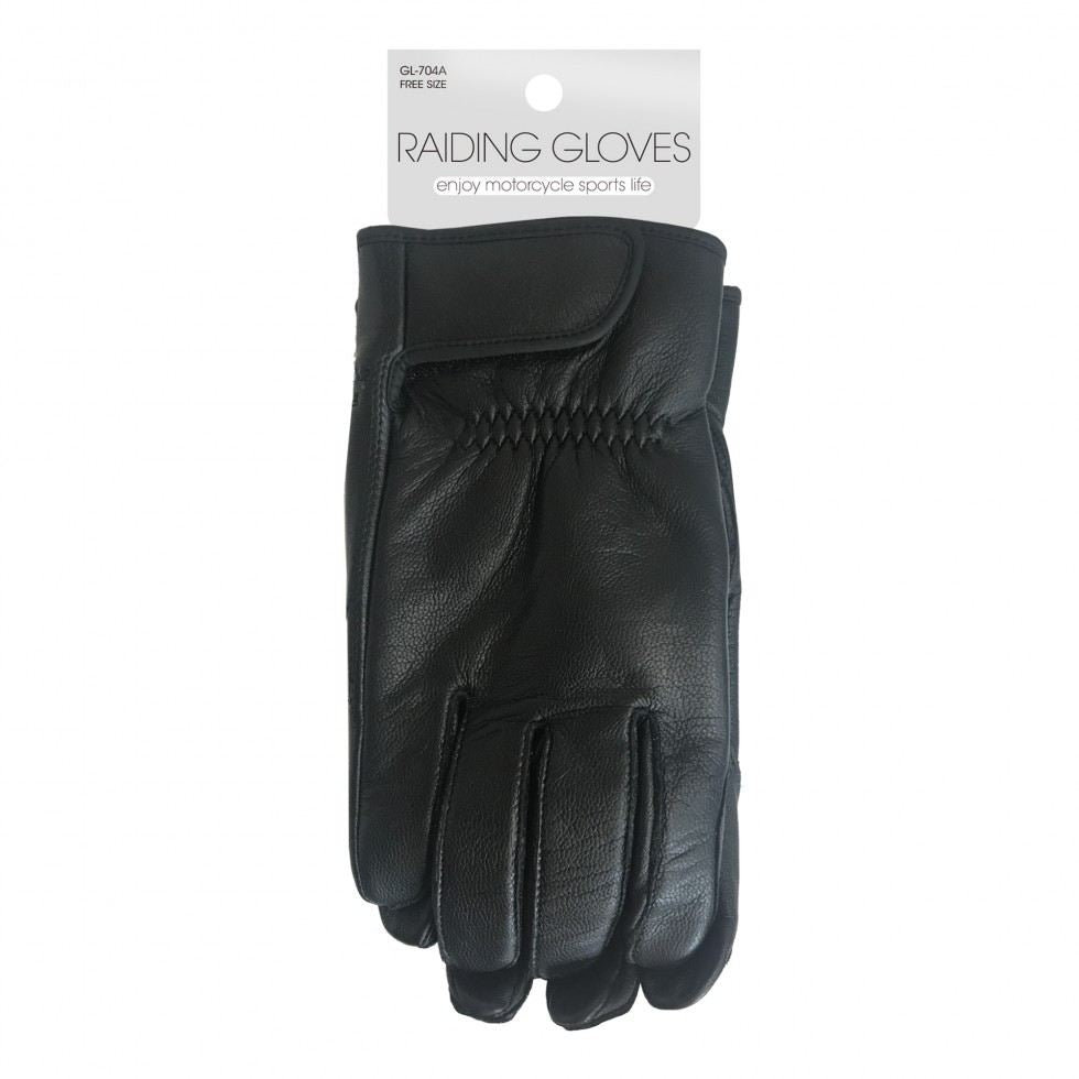 GL-704A Leather Gloves, Black, Free Size