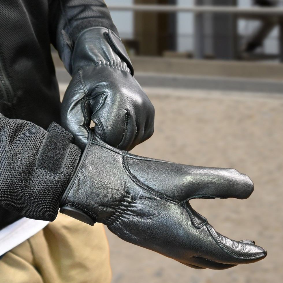 GL-704A Leather Gloves, Black, Free Size