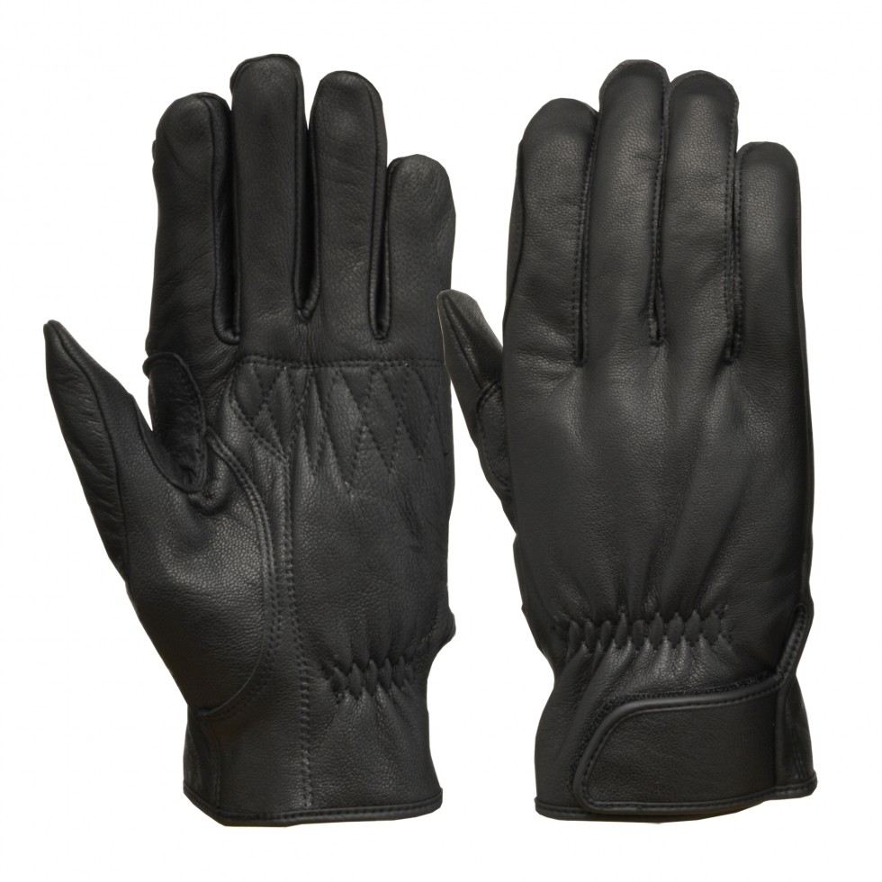 GL-704A Leather Gloves, Black, Free Size