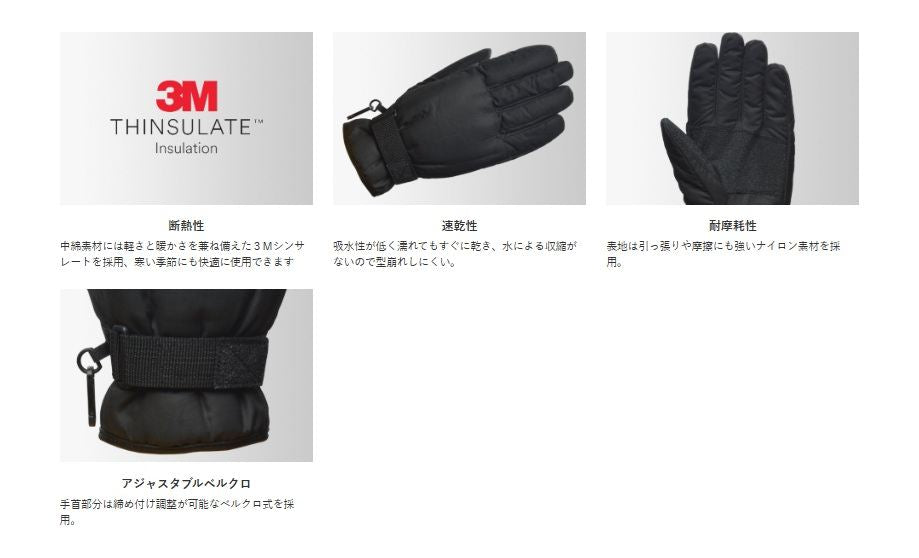 GW-318A Cold Protection Gloves, Black, Free Size