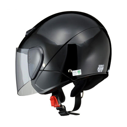 SERIO RE-35 Semi-Jet Helmet Black Free Size (less than 57-60cm)