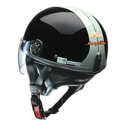 O-ONE ハーフ ヘルメット ブラック/シルバー フリーサイズ(57～60cm未満)