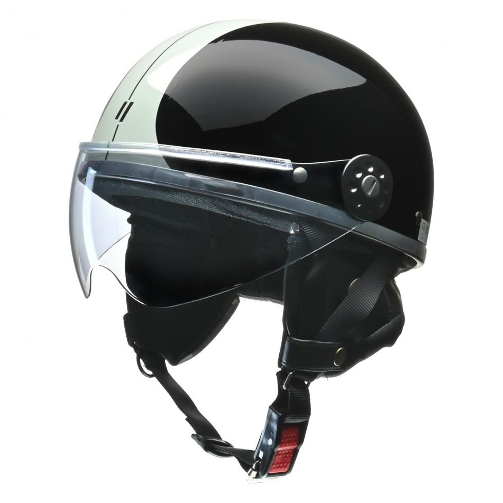 O-ONE ハーフ ヘルメット ブラック/シルバー フリーサイズ(57～60cm未満)