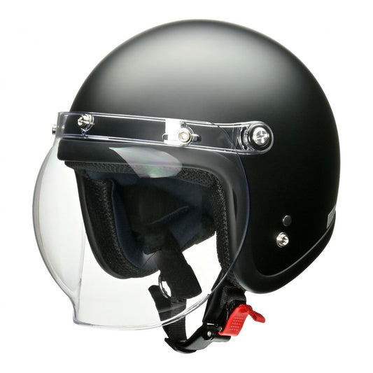 MOUSSE Jet Helmet, Half Matte Black, Free Size (under 57-60cm)