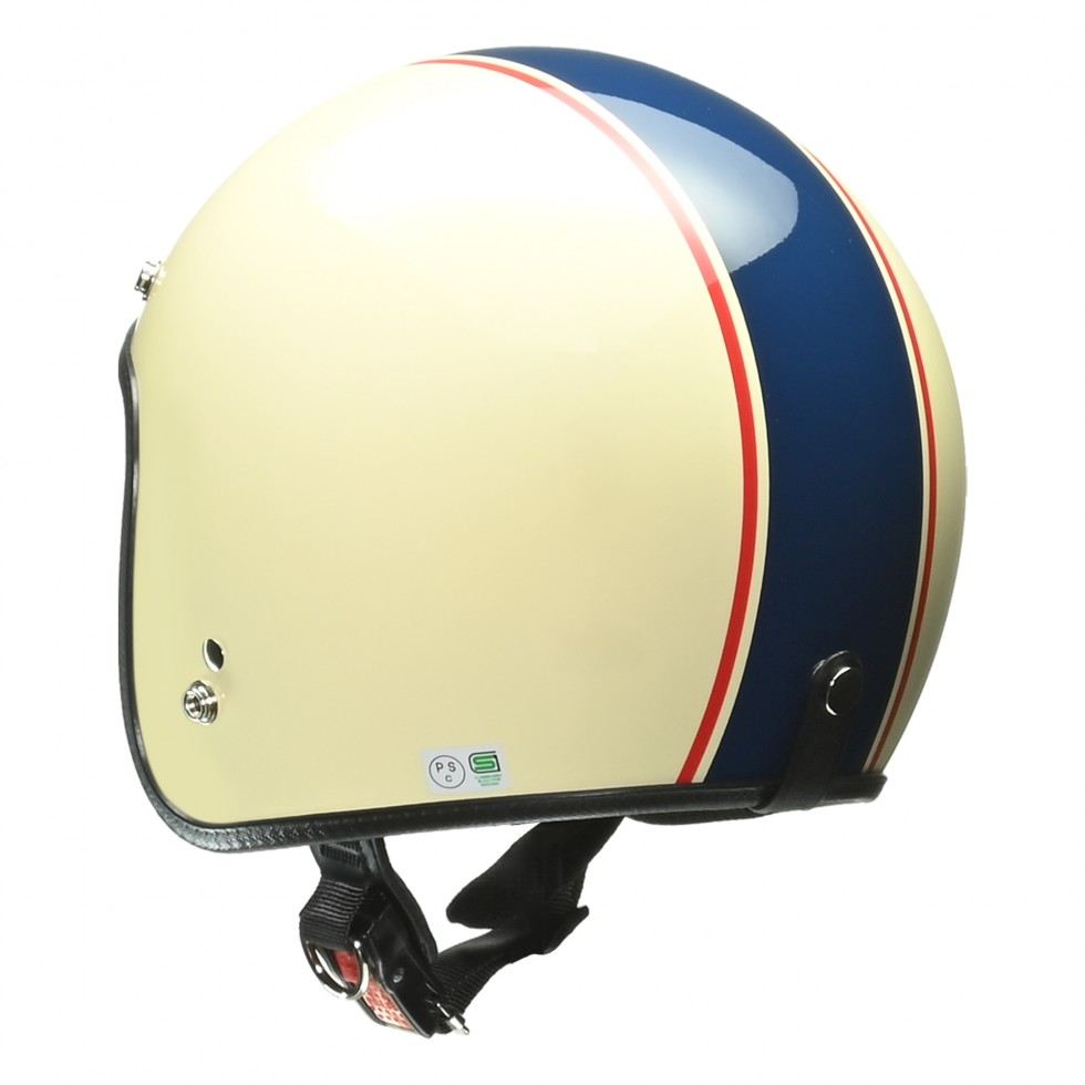 GRENVER Jet Helmet Ivory/Navy Free Size (under 57-60cm)