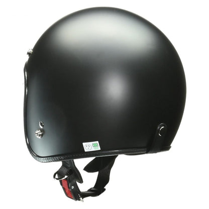 GRENVER Jet Helmet Half Matte Black Free Size (under 57-60cm)