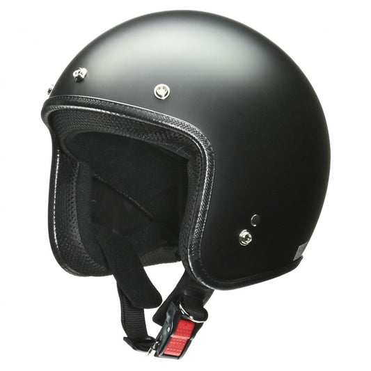 GRENVER Jet Helmet Half Matte Black Free Size (under 57-60cm)