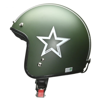 GRENVER Jet Helmet Matte Green Free Size (57-60cm)