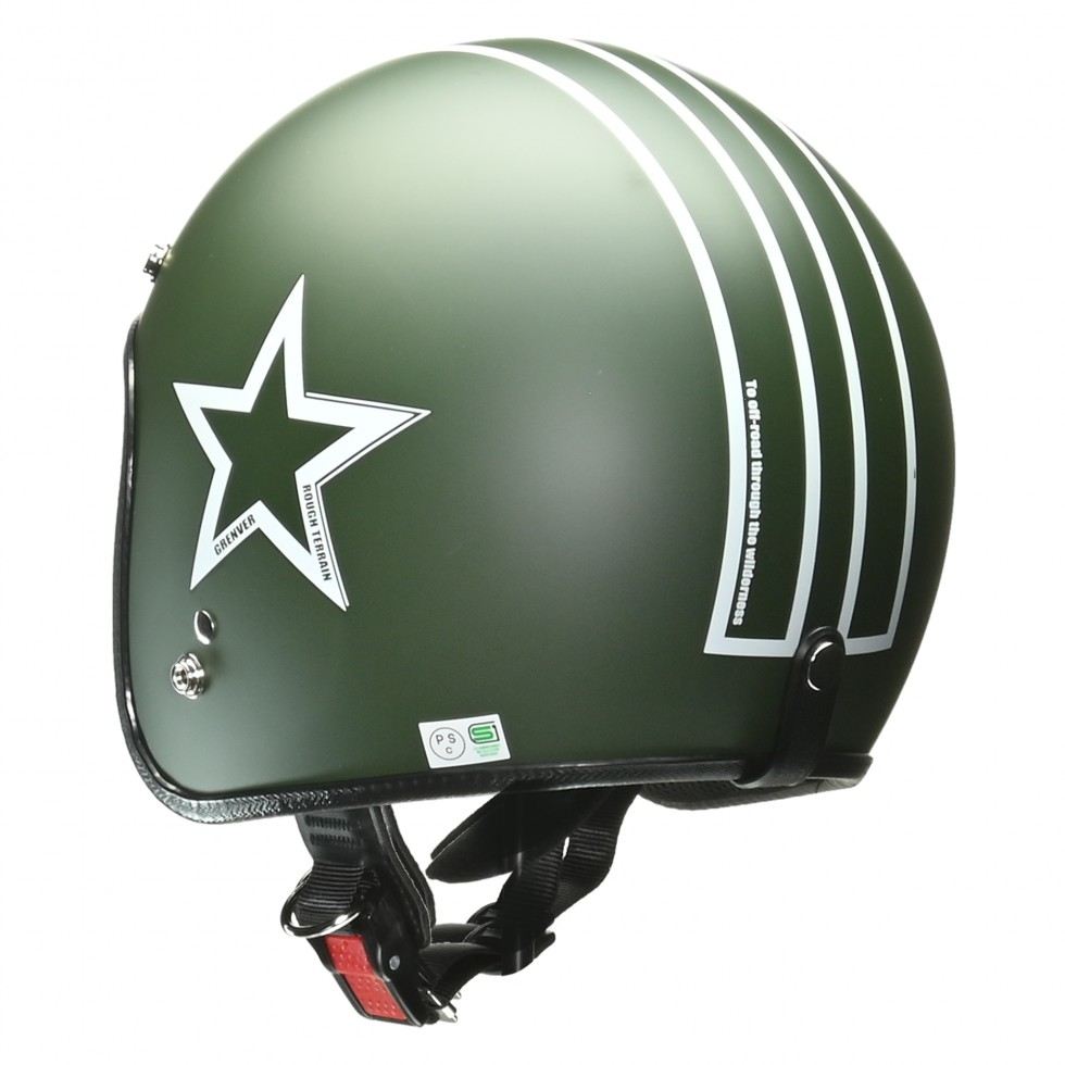 GRENVER Jet Helmet Matte Green Free Size (57-60cm)