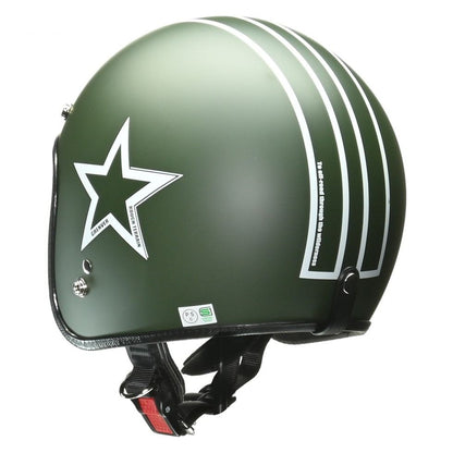 GRENVER Jet Helmet Matte Green Free Size (57-60cm)