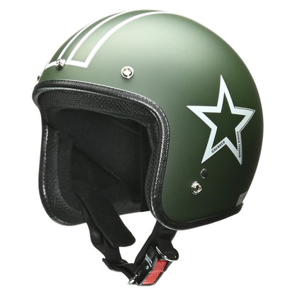 GRENVER Jet Helmet Matte Green Free Size (57-60cm)