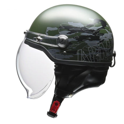 CROSS(クロス) CR-760 ハーフ ヘルメット ミリタリーグリーン フリーサイズ(57～60cm未満)