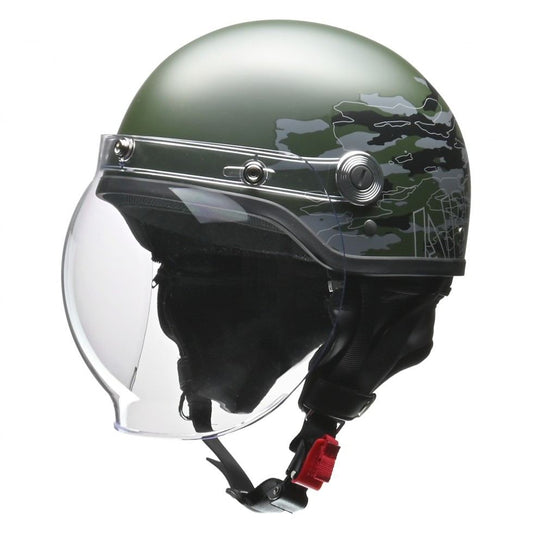 CROSS CR-760 Half Helmet Military Green Free Size (57-60cm)