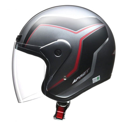 APRET(アペレート) ジェット ヘルメット マットガンメタリック フリーサイズ(57～60cm未満)