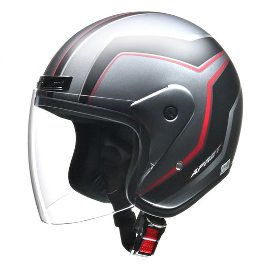 APRET Jet Helmet Matte Gunmetal Free Size (57-60cm)