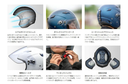 RAZZO STRADA X-AIR セミジェット ヘルメット マットネイビー