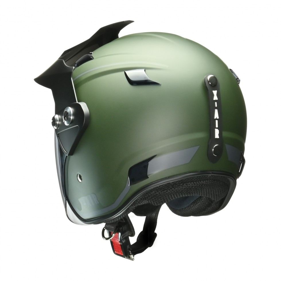 X-AIR RAZZO-V ジェット ヘルメット マットグリーン