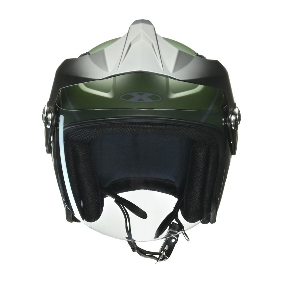 X-AIR RAZZO-V ジェット ヘルメット マットグリーン