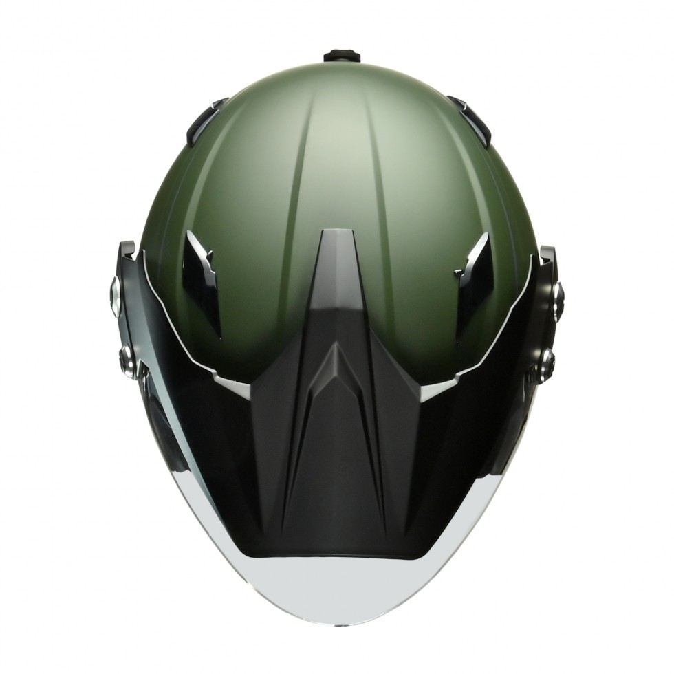 X-AIR RAZZO-V ジェット ヘルメット マットグリーン