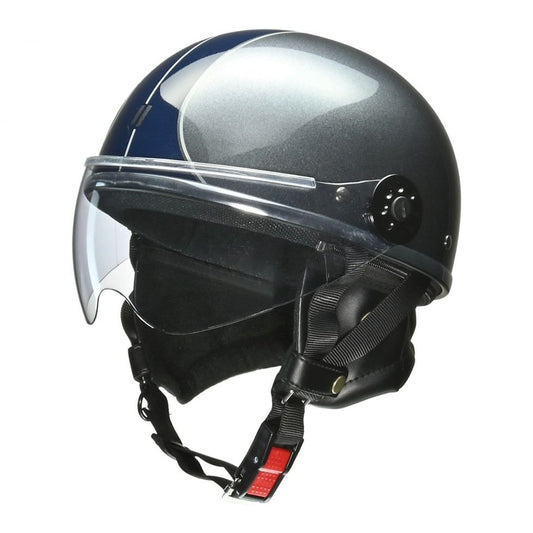 O-ONE Half Helmet Gun Metallic/Navy Free Size (Under 57-60cm)