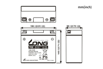 バッテリー 12V 12Ah 液注入済 互換 GT14B-4 YT14B-BS