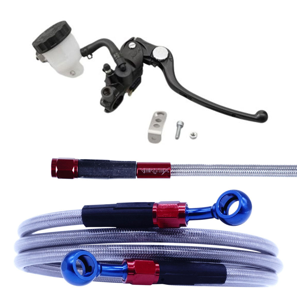 SR400 メッシュ ブレーキホース マスターシリンダー　セット