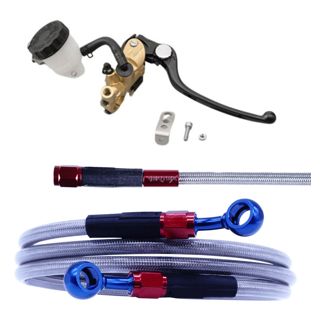 SRX400 メッシュ ブレーキホース マスターシリンダー　セット