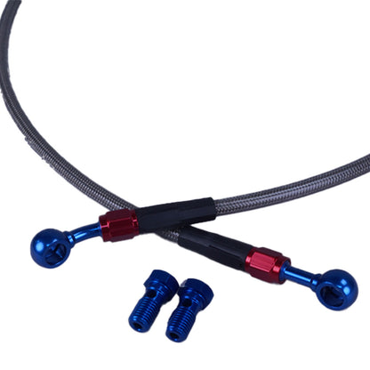 イントルーダー400/800クラシック 01-05 メッシュ ブレーキホース フロント クリア ブルー/レッド メッシュブレーキホース