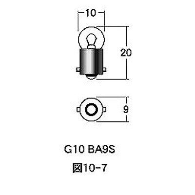 12v3.4w G10 BA9S ケース 10個入り