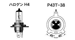H4 12v 100/90w クリア